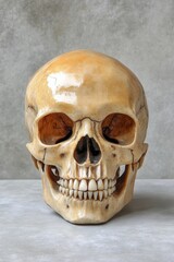 Skull avatar showcases intricate details and textures highlighting the realistic features of the skull. The neutral background enhances the focus on its design and craftsmanship