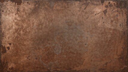 Worn and weathered copper sheet with rough grunge surface