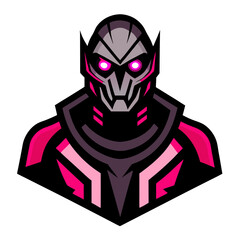 Futuristic Cyborg Mascot with Robotic Jaw and Neon Highlights for Sci-Fi Team Identity