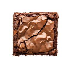 A delicious chocolate brownie isolated on transparent and white background