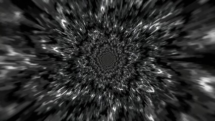 Fototapeta premium Striking black and white fractal star with glossy highlights and detailed line work