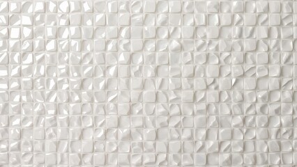 Abstract wall background featuring white ceramic mosaic tiles suitable for kitchen, bathroom, toilet, or living room