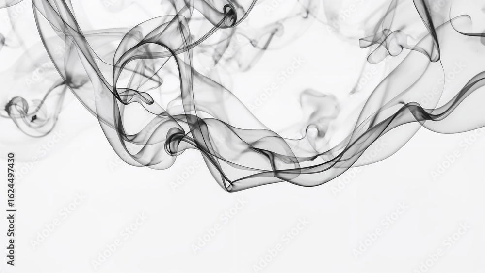 Canvas Prints abstract smoke patterns against a clean white background