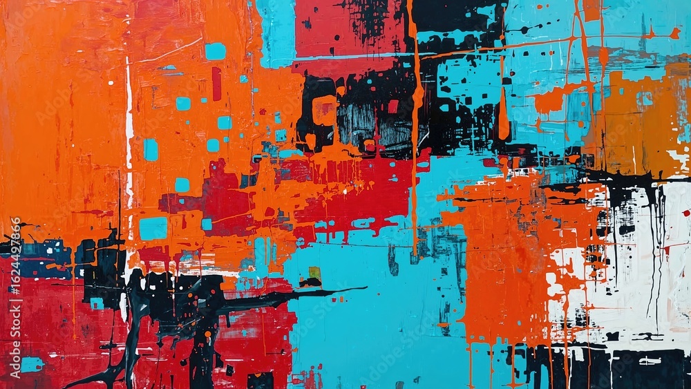 Aufkleber bold red and orange gradient in an abstract style