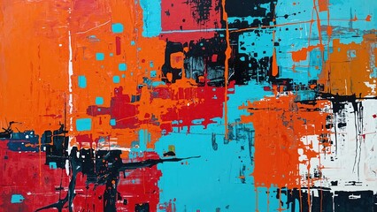 Bold red and orange gradient in an abstract style