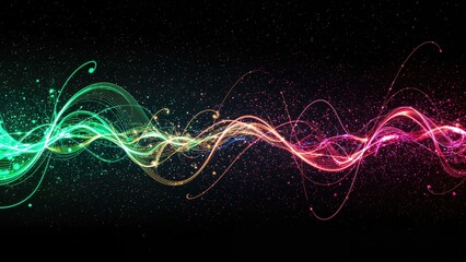 Technology-inspired abstract design featuring vibrant light and space elements