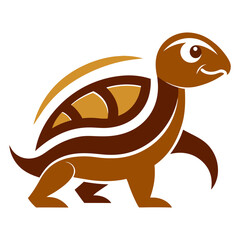 Playful tortoise character logo in earthy tones with confident posture and team-ready look
