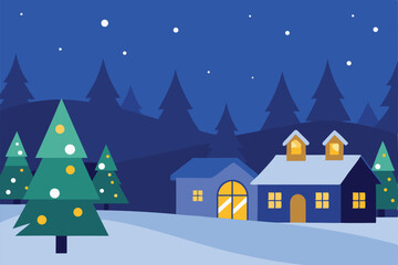 peaceful christmas scenery featuring a snow cover.eps