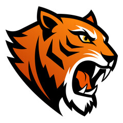 Cybernetic tiger with glowing segmented fur over a dark circuit-style esports background