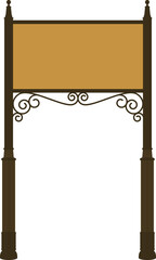 Retro Ornate Sign with Blank Template