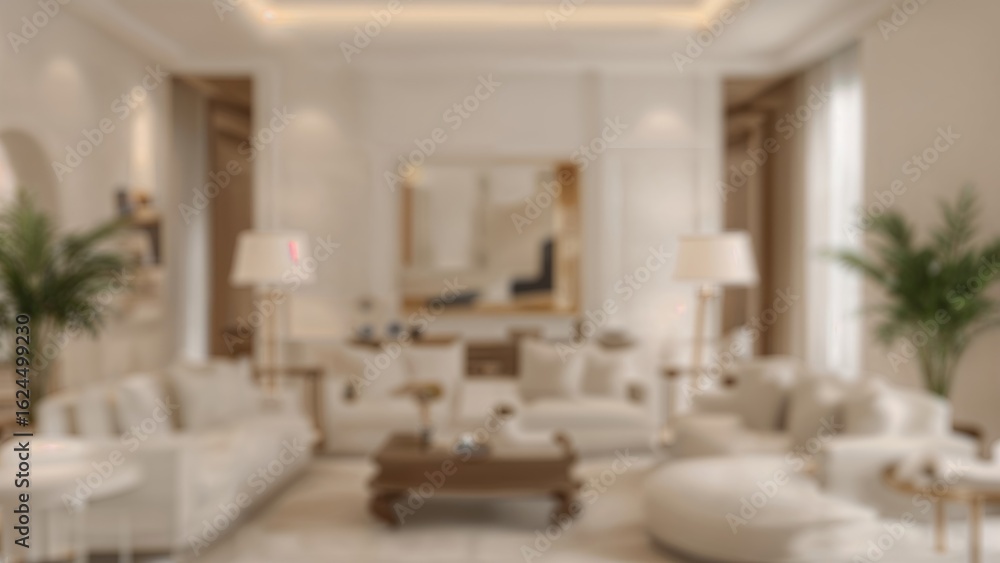 Poster blurred abstract view of a home interior for background use