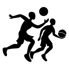 basketball players silhouettes vector