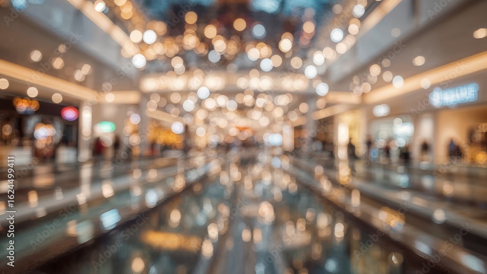 Poster background featuring abstract blur and bokeh in an indoor setting