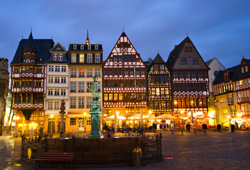 Historic Centre of Frankfurt at Twilight