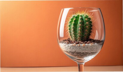 Cactus plant in a small pot isolated on white background prickly succulent decoration