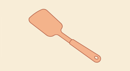 Spatula on plain background, used to cook or bake. Copy space backdrop
