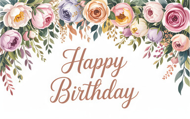Floral Birthday Greeting flowers pink