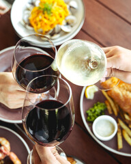 Wine Cheers Over Food