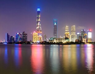 Obraz premium hong kong skyline at night