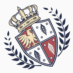 coat of arms with a crown vector illustration