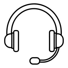 Customer Support Headset Line Icon