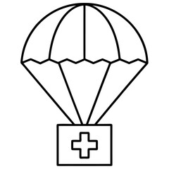 Humanitarian Aid Drop Line Icon