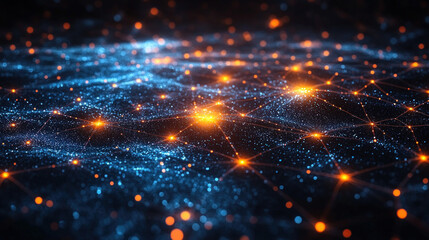 Fototapeta premium Abstract network of glowing points