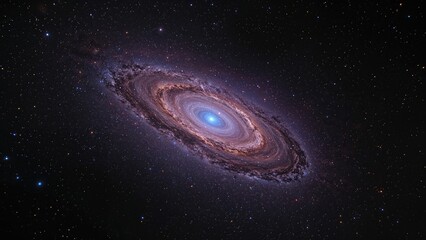 Obraz premium A bright blue dwarf star glowing behind a colorful nebula in the picture.