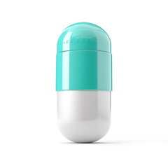 Medical pill isolated on a white background. 3d render illustration.