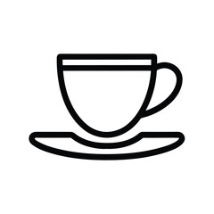 Tea Cup With Saucer Outline Vector Illustration