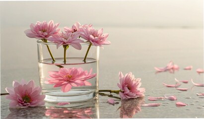 Still life of pink flowers in a vase showcasing natural beauty and floral elegance