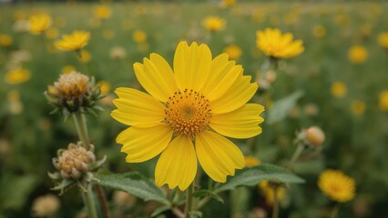 Obraz premium Bright yellow oilseed flowers captured in detail