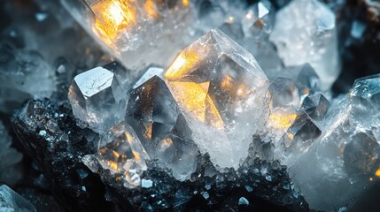 Sparkling Crystals Glimmering in Natural Light