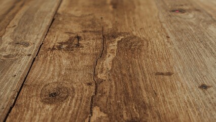 Obraz premium Rustic Wooden Surface Against a Weathered Wood Backdrop