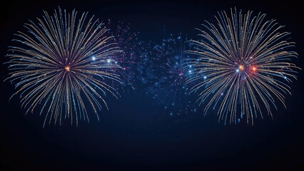Fototapeta premium Festive Fireworks Display Under the Dark Sky Marking an Anniversary