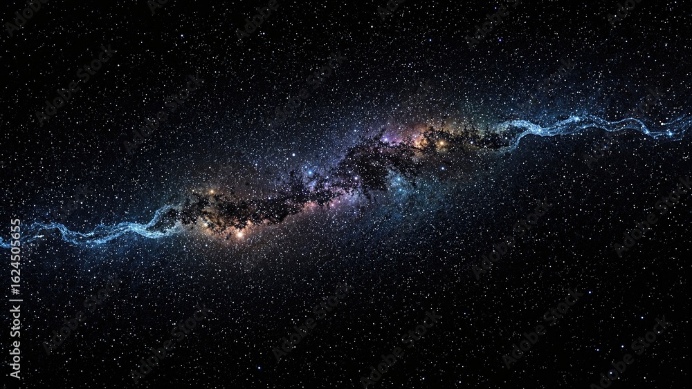 Canvas Prints far-off solar system panorama with dynamic wave art and bright stellar explosions in a vivid space e