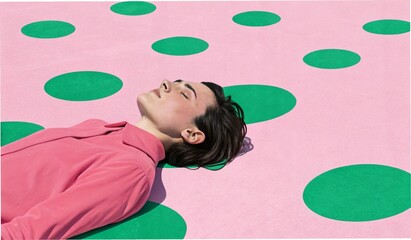 Teenage boy resting on bed with a calm expression