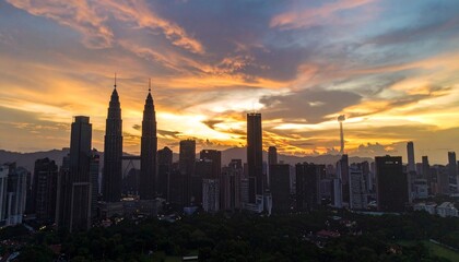 Fototapeta premium sunset over the city