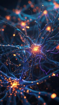 Neural Network Activity with Glowing Brain Connections, High-Resolution Concept Art	
