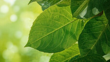 Obraz premium Bright backdrop with dense wild tropical leaves