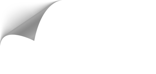 Vector, business, paper, frame, book, label, Folded paper. Curved corner paper with shadow. Png White page rotates bottom right on transparent background.