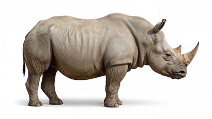 Fototapeta premium White rhino with background removed and clipped portion