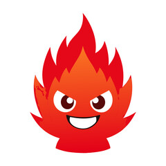 Cartoon Flame Character with Spiky Texture and Bold Reds for Energetic Team Logo