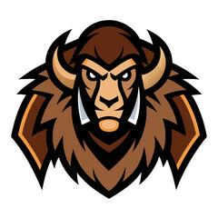 Cartoon Mammoth with Tribal Lines and Exaggerated Features for Esports Logos