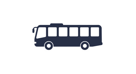 Isolated dark bus icon on white background, for travel concepts and infographics