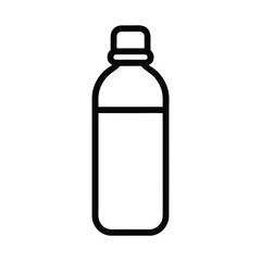 Water Bottle Icon Outline Minimal Black Line Art Vector Illustration