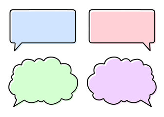 カラフルでシンプルな吹き出し01