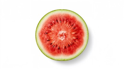 Green circular watermelon isolated with fresh water