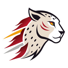 Speed-Themed Cheetah Profile with Dynamic Lines in Streamlined Vector Frame