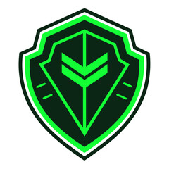 Neon Green Vector Badge Collection with Shield Shapes and Glow Effects